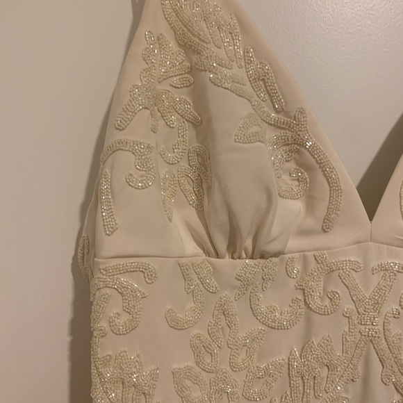 Nicole Miller Annabel Wedding Gown Size 12 Off White Beaded Silk $2k Originally! - Picture 5 of 14